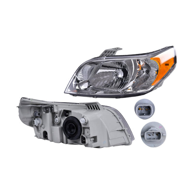 Faro Cv Aveo 12-18 4 Puertas Fondo Cromado S/Foco Depo Izq P/ Chevrolet Aveo 2012-2018