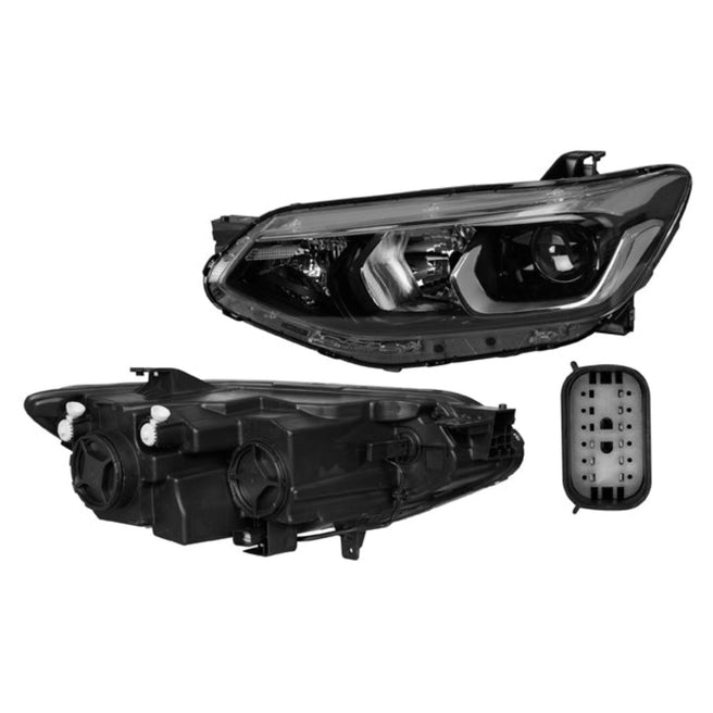 Faro Izquierdo para Chevrolet Tracker 2021-2024 Halógeno Con motor Fondo cromado Eléctrico