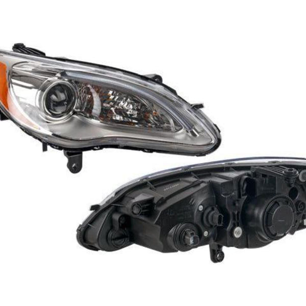 Faro Cr 200 Lx/Limited/Touring 12-14 Fondo Cromado C/Leds C/Foco Depo Der P/ Chrysler 200 2012-2014