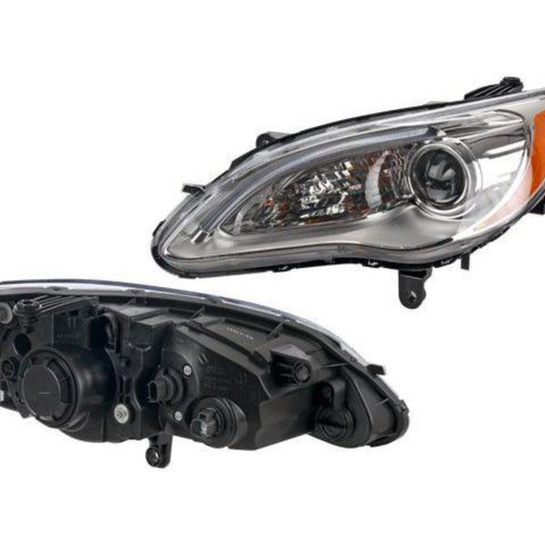Faro Cr 200 Lx/Limited/Touring 12-14 Fondo Cromado C/Leds C/Foco Depo Izq P/ Chrysler 200 2012-2014