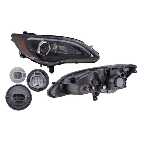 Faro Cr 200 S 12-14 C/Leds Fondo Negro C/Foco Depo Der P/ Chrysler 200 2012-2014