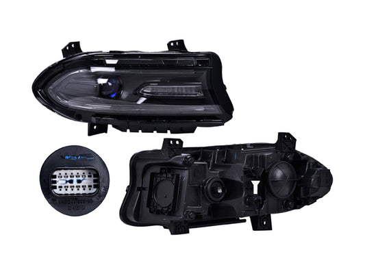 Faro Dg Charger 15-16 C/Foco Halogeno Hir2 C/Lupa Azul C/Leds Depo Der P/ Dodge Charger 2015-2016