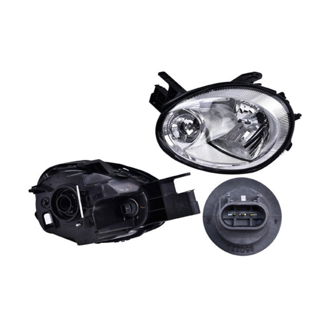 Faro Dg Neon 03-05 Fondo Cromado S/Foco Depo Izq P/ Dodge Neon 2003-2005