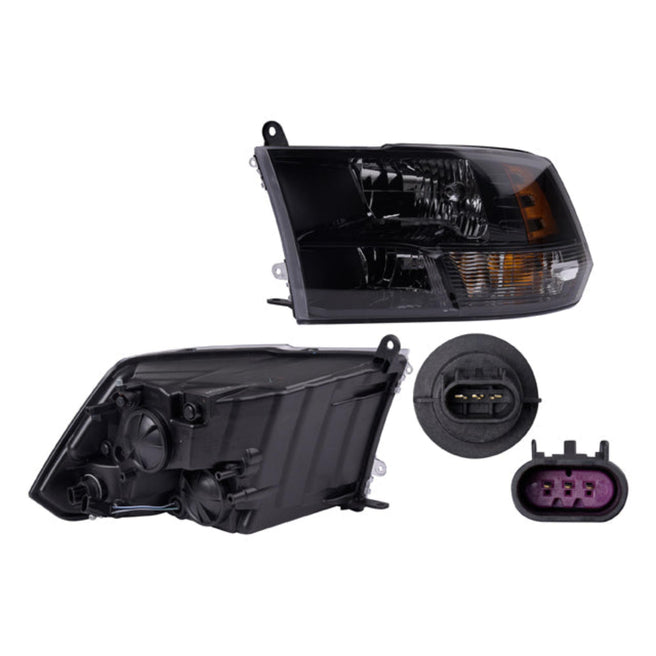 Faro Dg Ram Fondo Negro C/Foco Depo Izq P/ Dodge Ram 2013-2018