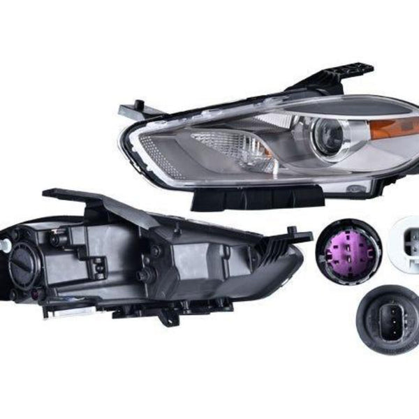 Faro Dg Dart Fondo Cromado C/Foco Xenon Depo Izq P/ Dodge Dart 2013-2016