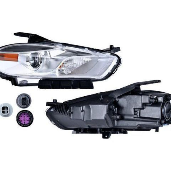 Faro Dg Dart 16-17 Fondo Cromado C/Foco Halogeno Depo Der P/ Dodge Dart 2016-2017