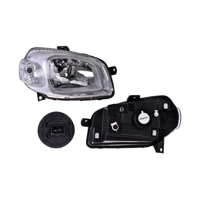 Faro Ft Uno 11-14 Manual Fondo Cromado S/Foco Depo Der P/ Fiat Uno 2011-2014