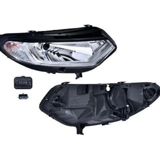 Faro Derecho para Ford Ecosport 2013-2017 LED Halógeno Sin foco Fondo cromado Eléctrico