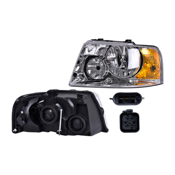 Faro Fd Expedition Fondo Cromado S/Foco Depo Izq P/ Ford Expedition 2003-2006