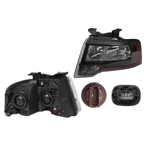 Faro Fd Expedition Fondo Negro S/Foco Depo Izq P/ Ford Expedition 2015-2017