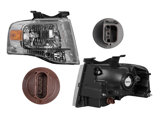 Faro Fd Expedition 07-14 Fondo Cromado S/Foco Depo Der P/ Ford Expedition 2007-2014