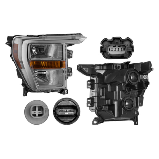 Faro Fd F-150 21-22 Fondo Cromado C/Foco Halogeno Depo Der P/ Ford F-150 2021-2022