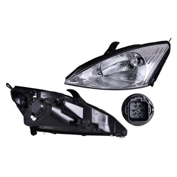 Faro Fd Focus Fondo Cromado S/Foco Depo Izq P/ Ford Focus 2000-2002