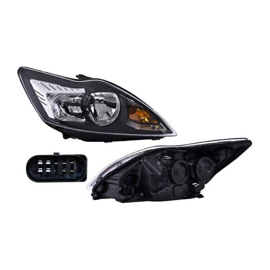 Faro Fd Focus 09-11 Manual Fondo Negro S/Foco Depo Der P/ Ford Focus 2009-2011