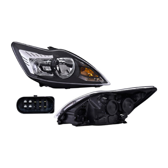 Faro Fd Focus 09-11 Manual Fondo Negro S/Foco Depo Der P/ Ford Focus 2009-2011