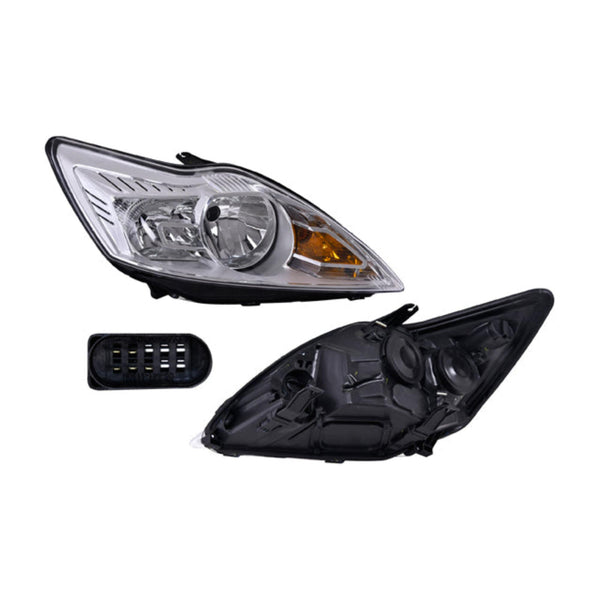 Faro Fd Focus 09-11 Manual Fondo Cromado S Foco Depo Der P/ Ford Focus 2009-2011