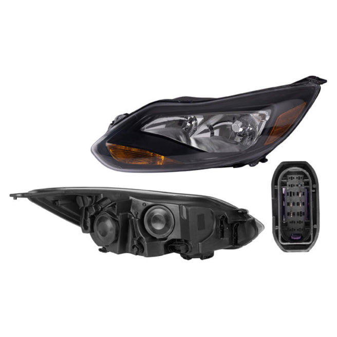 Faro Fd Focus 12-14 Fondo Negro C/Foco Depo Izq P/ Ford Focus 2012-2014
