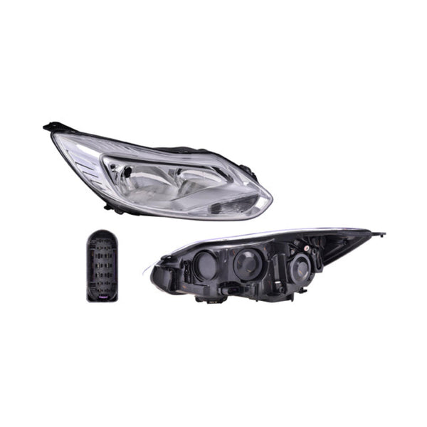 Faro Fd Foco 14-15 Electrico C/Motor Fondo Cromado Cuarto Blanco S/Foco Depo Der P/ Ford Focus 2014-2015