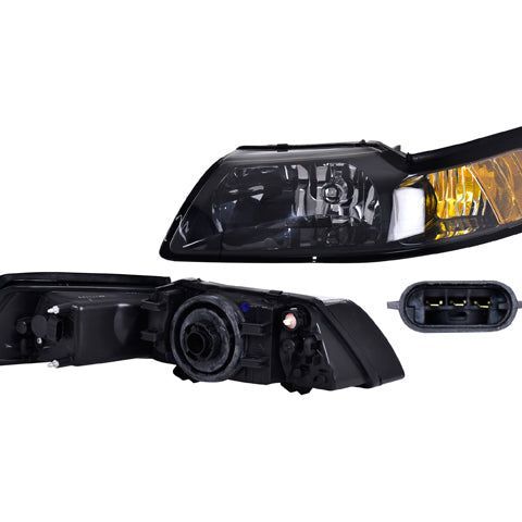 Faro Fd Mustang 99-04 Fondo Negro S/Foco Depo Izq P/ Ford Mustang 1999-2004