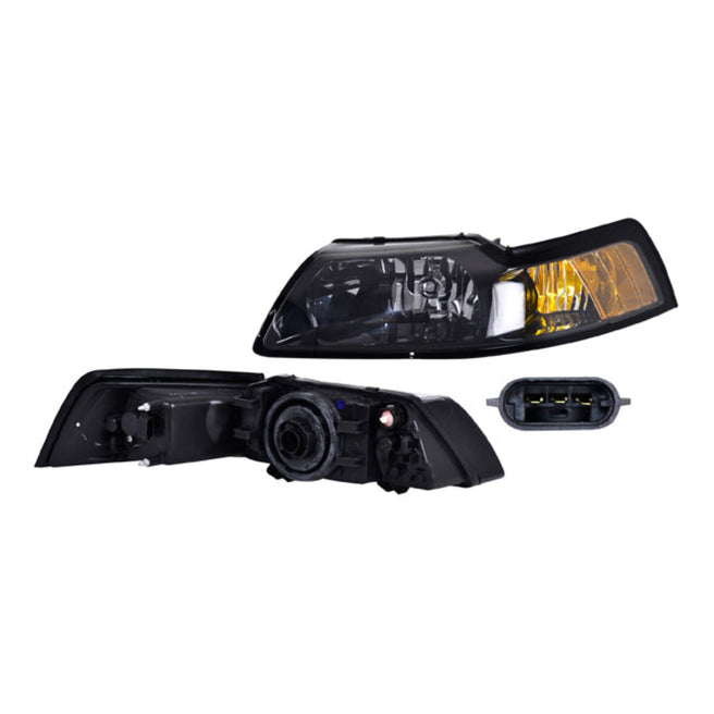 Faro Fd Mustang 99-04 Fondo Negro S/Foco Depo Izq P/ Ford Mustang 1999-2004