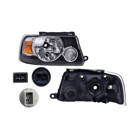 Faro Fd Ranger 05-09 Manual Fondo Negro P/Foco Halogeno S/Foco Depo Der P/ Ford Ranger 2005-2009