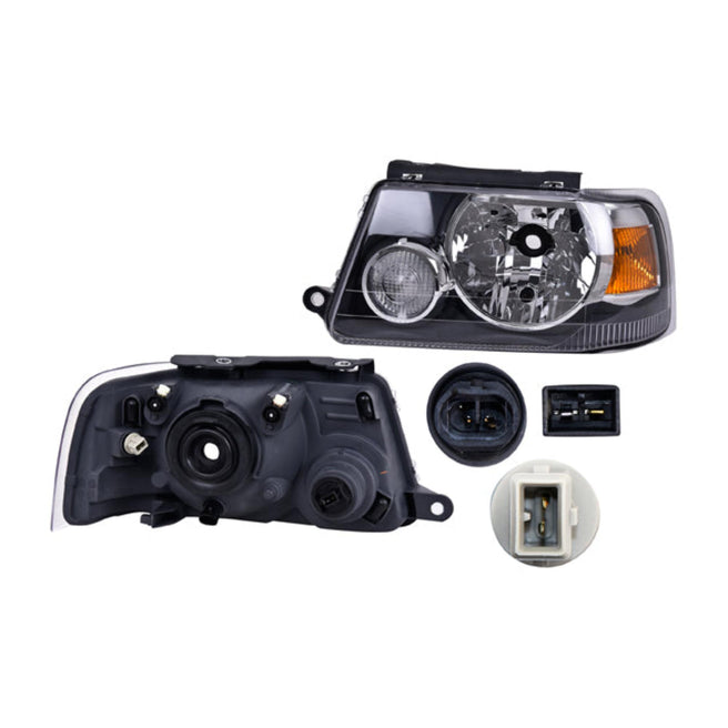 Faro Fd Ranger 05-09 Manual Fondo Negro P/Foco Halogeno S/Foco Depo Izq P/ Ford Ranger 2005-2009