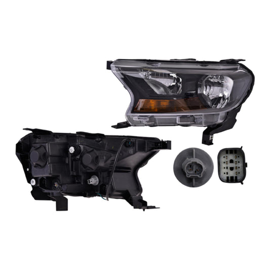 Faro Fd Ranger 17-21 Manual/Electrico Fondo Negro P/Foco Hb3 S/Foco Depo Izq P/ Ford Ranger 2017-2021
