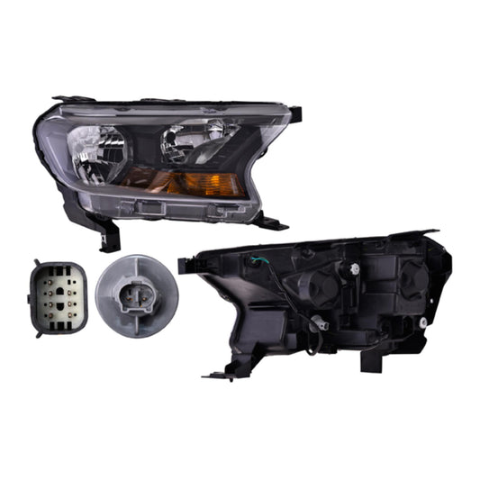 Faro Fd Ranger 17-21 Manual/Electrico Fondo Negro P/Foco H15 S/Foco Depo Der P/ Ford Ranger 2017-2021