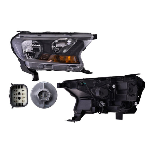 Faro Fd Ranger 17-21 Manual/Electrico Fondo Negro P/Foco H15 S/Foco Depo Der P/ Ford Ranger 2017-2021