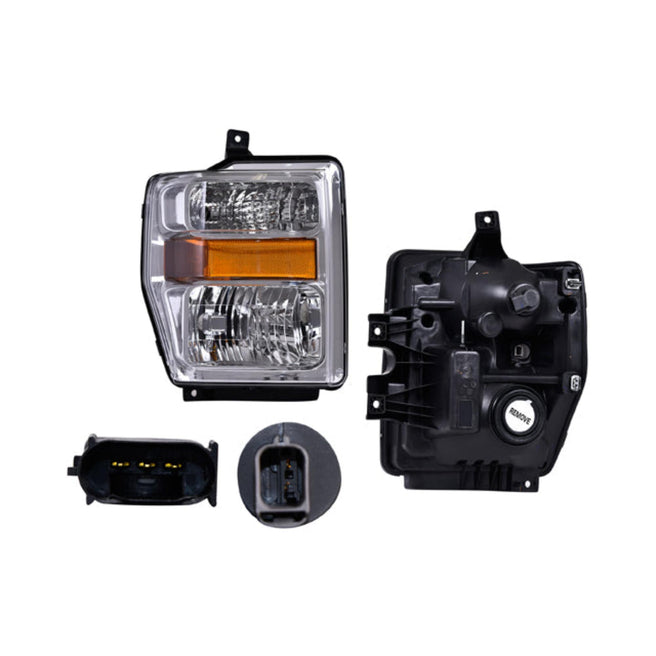 Faro Fd Super Duty Fondo Cromado S/Foco Depo Der P/ Ford Super Duty 2008-2010