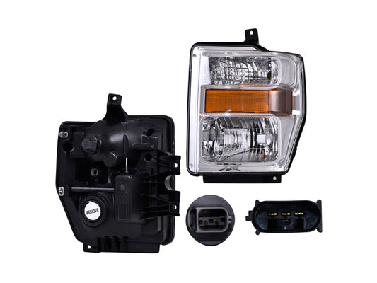 Faro Fd Super Duty Fondo Cromado S/Foco Depo Izq P/ Ford Super Duty 2008-2010