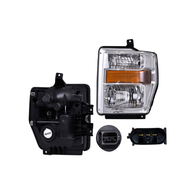 Faro Fd Super Duty Fondo Cromado S/Foco Depo Izq P/ Ford Super Duty 2008-2010