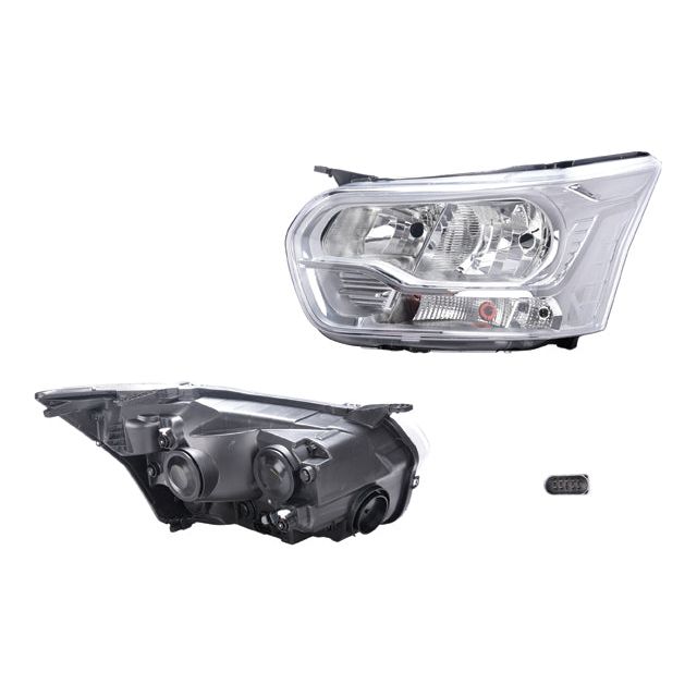 Faro Izquierdo para Ford Transit 2014-2016 Halógeno Sin foco Con motor Fondo cromado Eléctrico