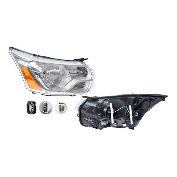 Faro Fd Transit 14-16 Fondo Cromado C/Foco Tyc Der P/ Ford Transit 2014-2016