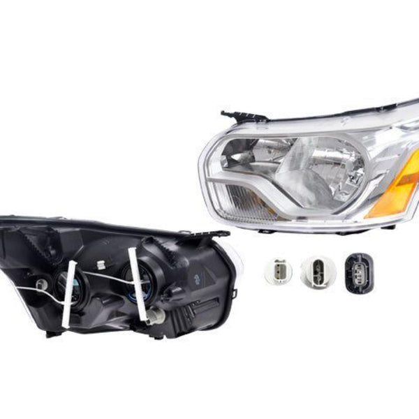 Faro Fd Transit 14-16 Fondo Cromado C/Foco Tyc Izq P/ Ford Transit 2014-2016