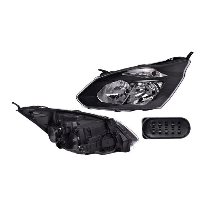 Faro Izquierdo para Ford Transit 2014-2017 Halógeno Sin foco Con motor Fondo negro Eléctrico