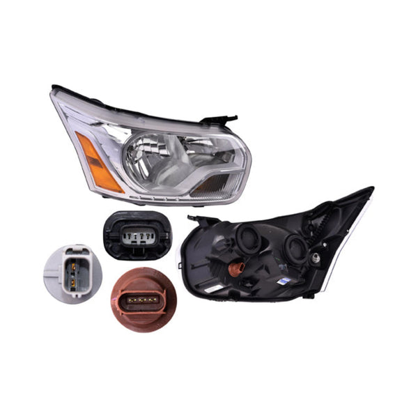 Faro Fd Transit 14-16 Fondo Cromado C/Foco Depo Der P/ Ford Transit 2014-2016