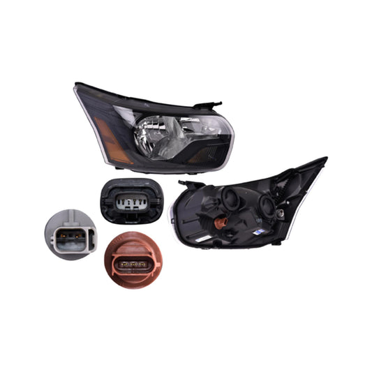 Faro Fd Transit 14-16 Fondo Negro C/Foco Depo Der P/ Ford Transit 2014-2016