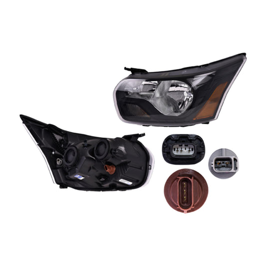 Faro Fd Transit 14-16 Fondo Negro C/Foco Depo Izq P/ Ford Transit 2014-2016