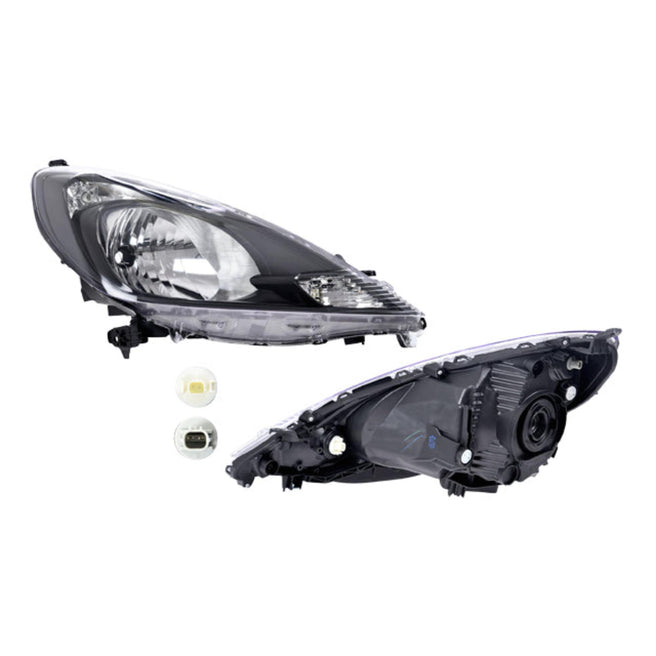 Faro Hd Fit Fondo Negro Tyc Der P/ Honda Fit 2013-2014