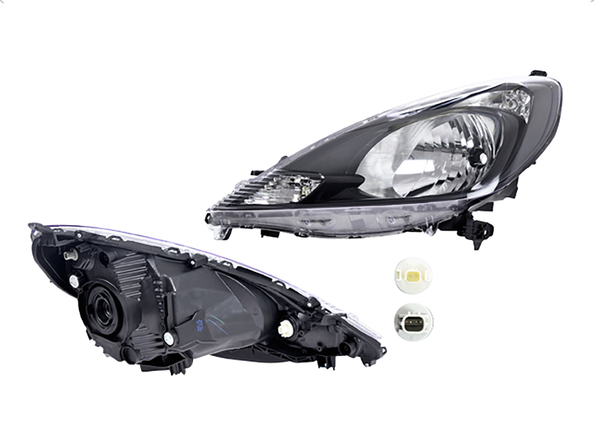 Faro Hd Fit 13-14 Fondo Negro Tyc Izq P/ Honda Fit 2013-2014