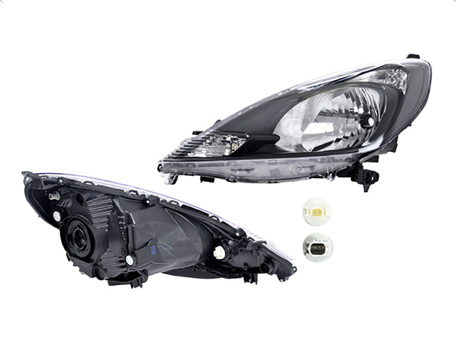 Faro Hd Fit 13-14 Fondo Negro Tyc Izq P/ Honda Fit 2013-2014