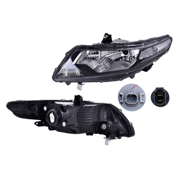 Faro Hd City 10-13 Manual Electrico P Foco Halogeno S Foco Depo Izq P/ Honda City 2010-2013