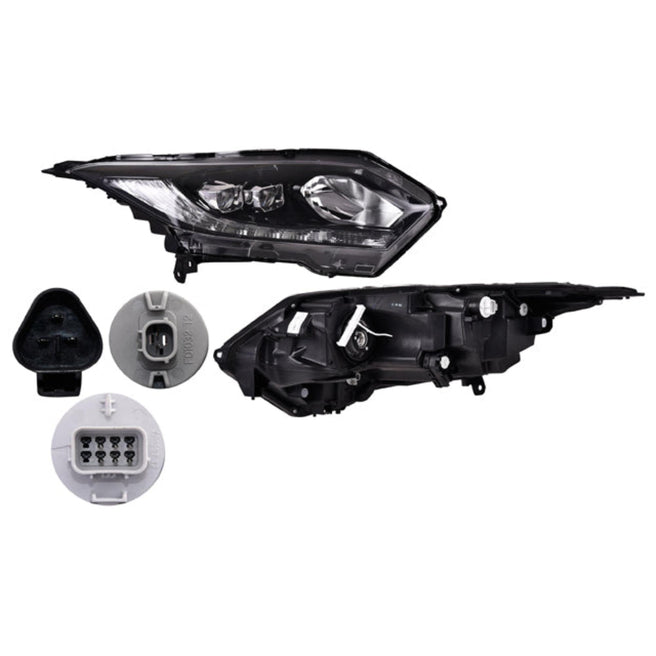 Faro Derecho para Honda Hr-V 2018 LED Halógeno Con motor Fondo cromado Eléctrico