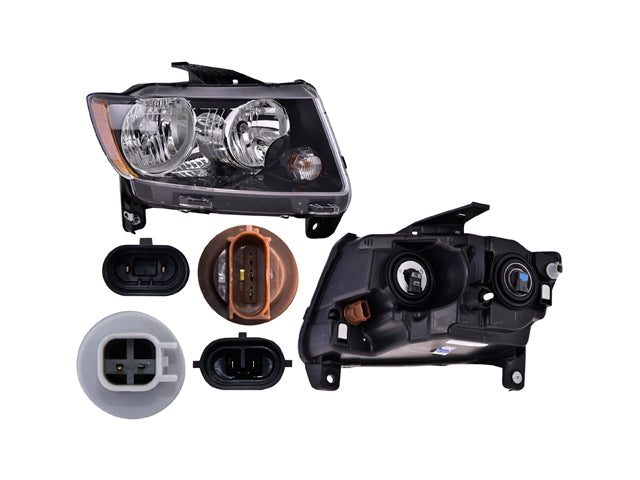 Faro Jp Compass 14-17 Filo Negro C/Foco Depo Der P/ Jeep Compass 2014-2017