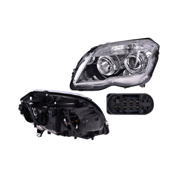 Faro Mc Glk 09-12 Electrico C/Motor Fondo Negro P/Foco Halogeno S/Foco Depo Izq P/ Mercedes Benz Glk 2009-2012