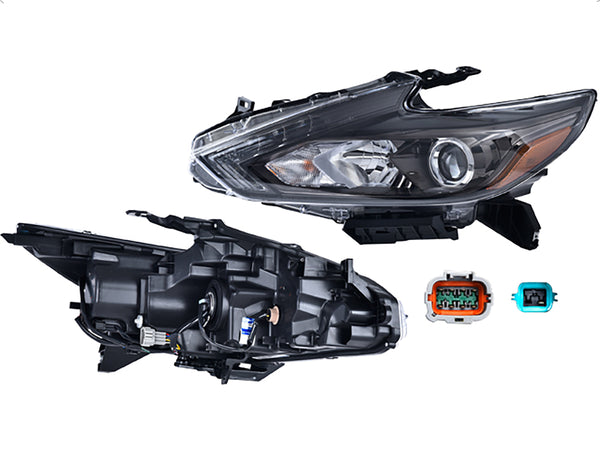 Faro Ns Altima 17-18 Fondo Negro P/Foco Halogeno C/Leds C/Foco Depo Izq P/ Nissan Altima 2017-2018