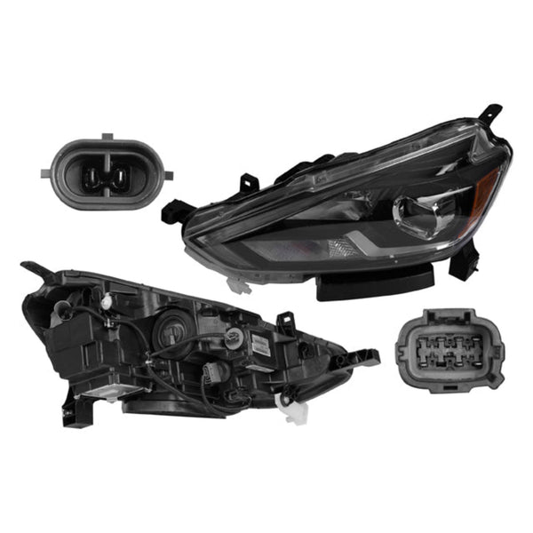 Faro Ns Sentra Sr 17-19 Linea Nueva 7 Pines C/Lupa C/Leds Depo Izq P/ Nissan Sentra 2017-2019