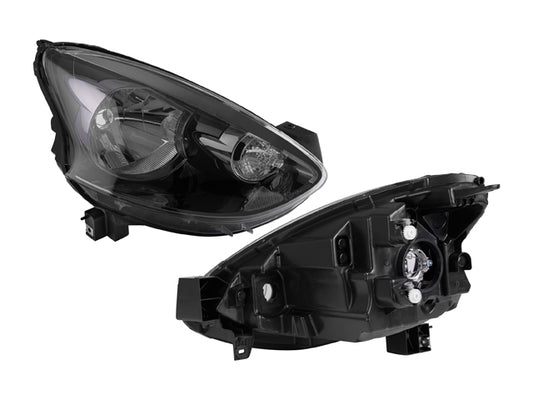 Faro Ns March Sr 14-20 Linea Nueva Fondo Negro S/Motor S/Foco Cn Der P/ Nissan March 2014-2020