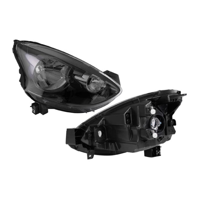 Faro Ns March Sr 14-20 Linea Nueva Fondo Negro S/Motor S/Foco Cn Der P/ Nissan March 2014-2020